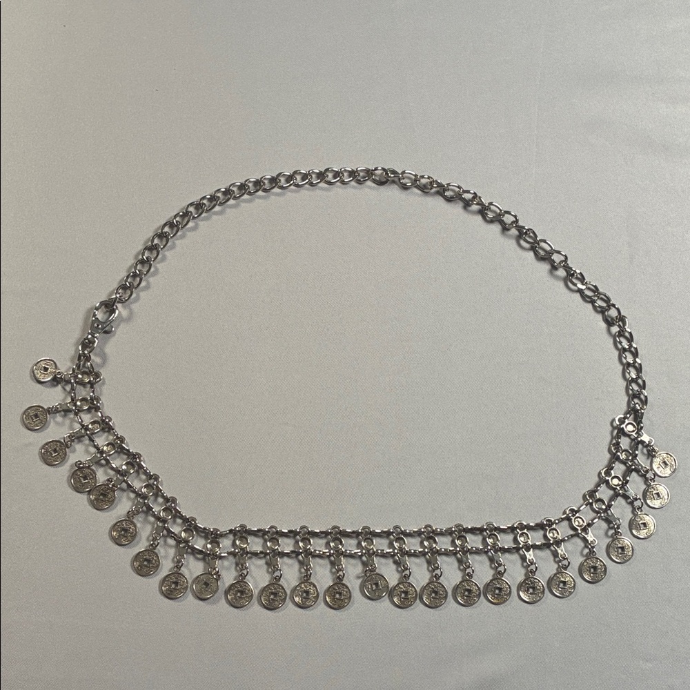 Silver Coin Belt Womens